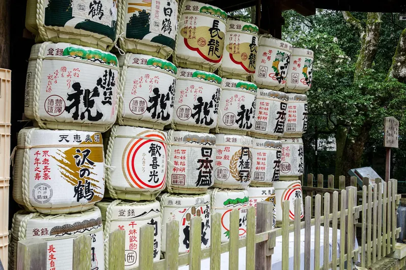 Sake barrels at Kasuga Taisha, Nara